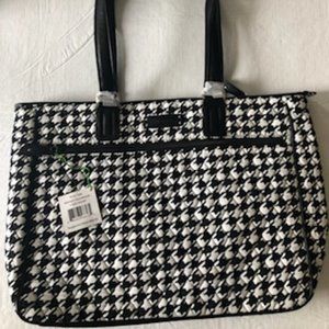 Vera Bradley Work Tote in Midnight Houndstooth (Black). New With Tags